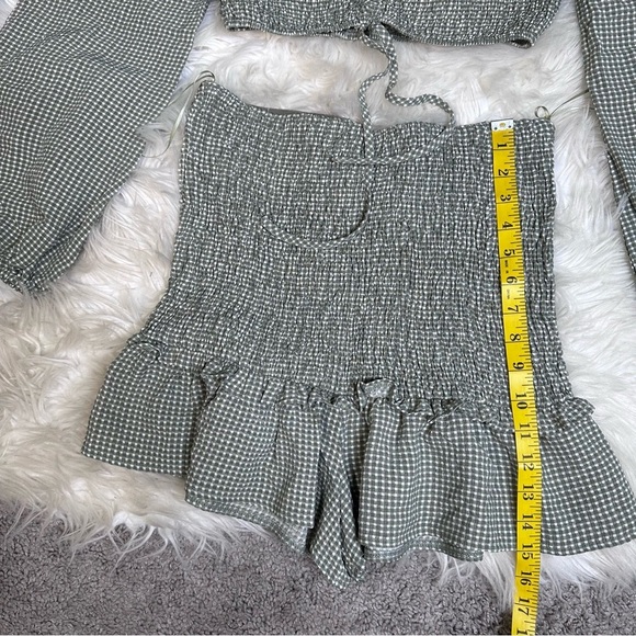 Sage green gingham print two piece skort set nwt - Picture 14 of 14